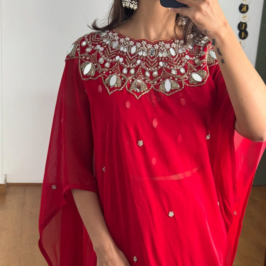 2 STYLE HAND WORK DRAPE SAREE