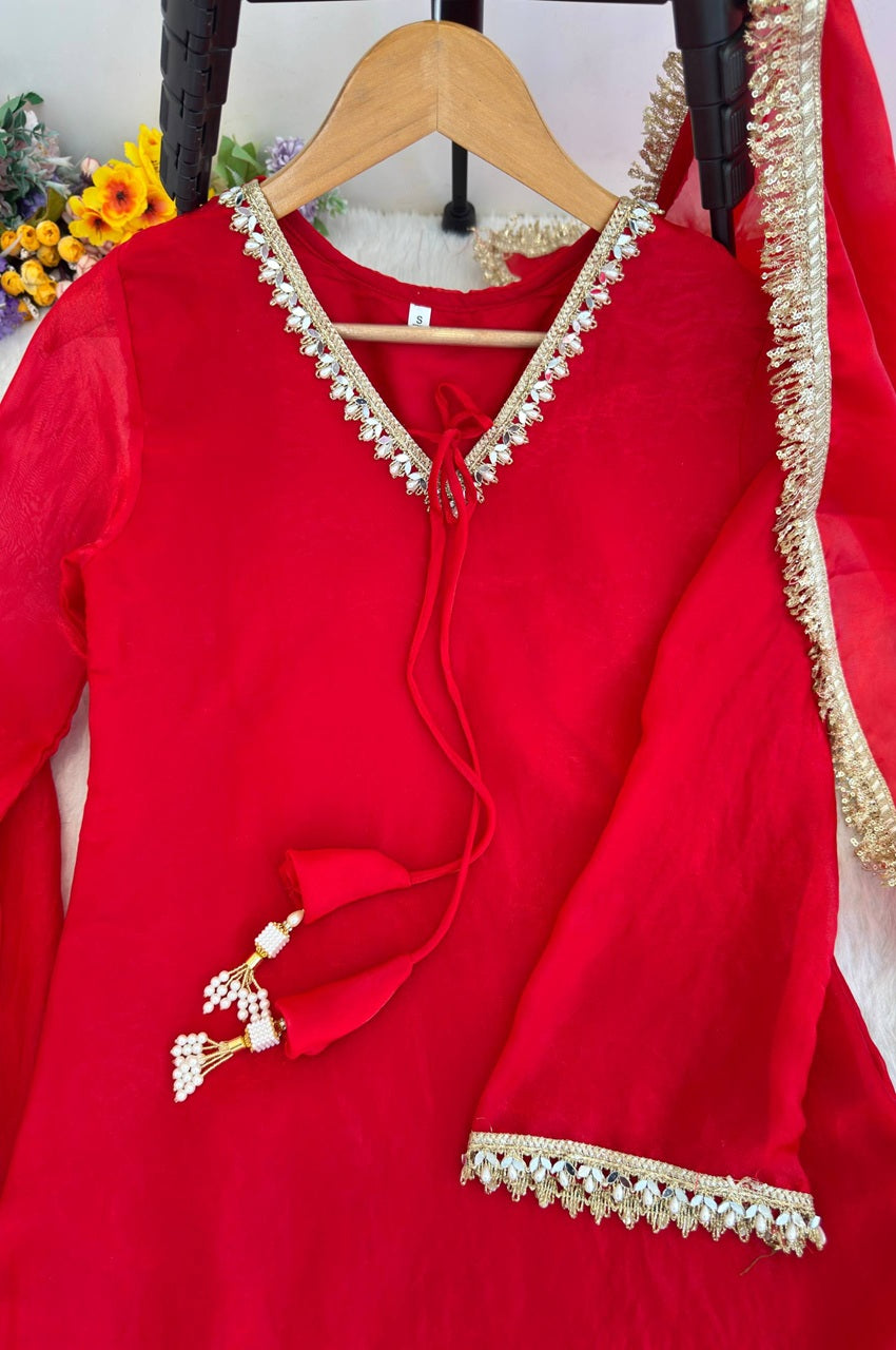 RED COLOR FARSI STYLE SALWAR SUIT