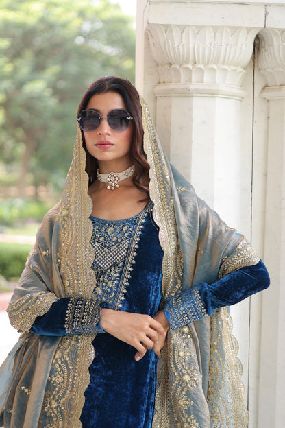 MORPEACH COLOR VELVET BASE SALWAR KAMEEZ