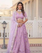 LAVENDER COLOR PURE VISCOSE JACQUARD LEHENGA CHOLI