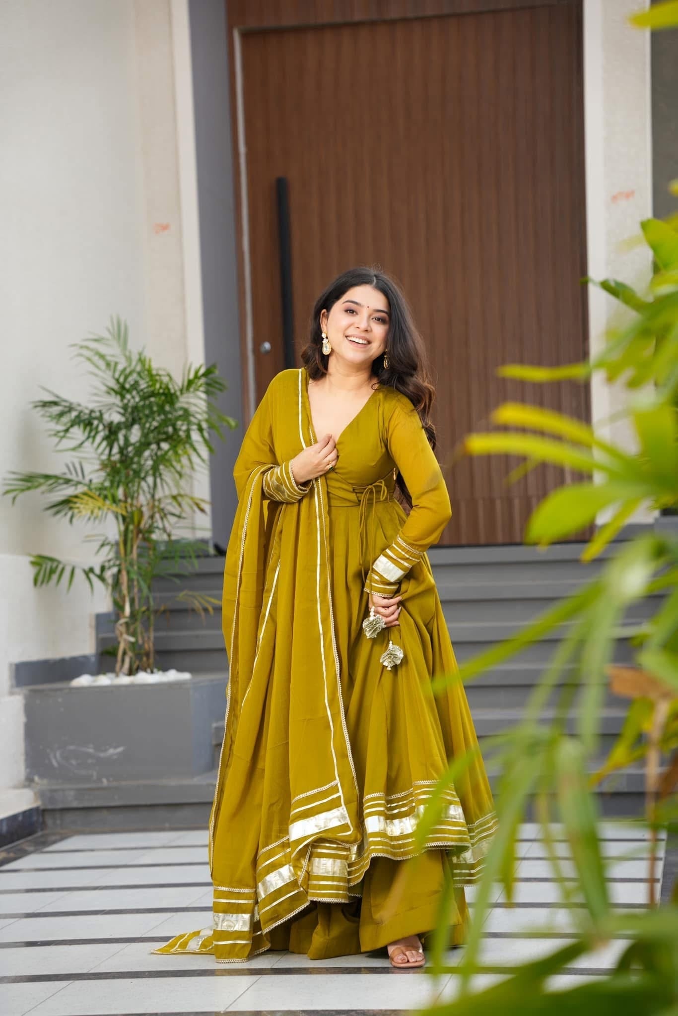 JOSEPHINE PURE & SOFT FAUX GEORGETTE ANARKALI GOWN SET OF 3