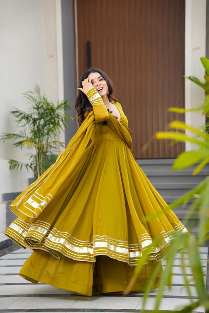JOSEPHINE PURE & SOFT FAUX GEORGETTE ANARKALI GOWN SET OF 3