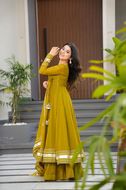 JOSEPHINE PURE & SOFT FAUX GEORGETTE ANARKALI GOWN SET OF 3