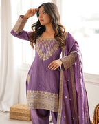 ONION PINK COLOR NC VICHITRA SILK FARSHI SALWAR SUIT