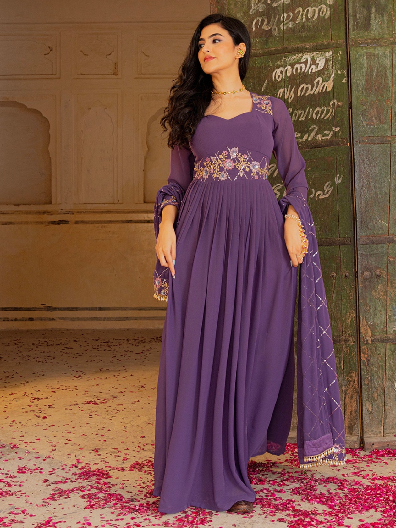 PREMIUM READYMADE GOWN DUPATTA SET