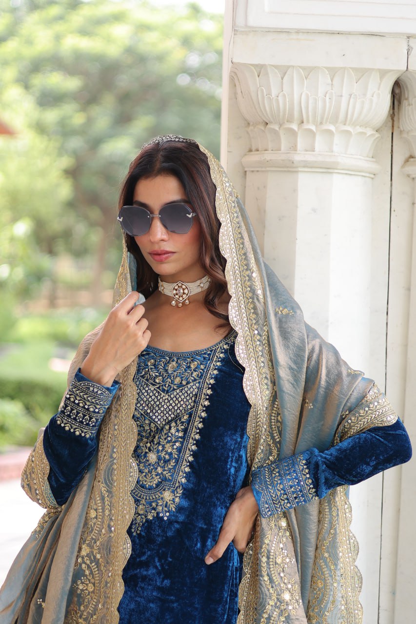 MORPEACH COLOR VELVET BASE SALWAR KAMEEZ