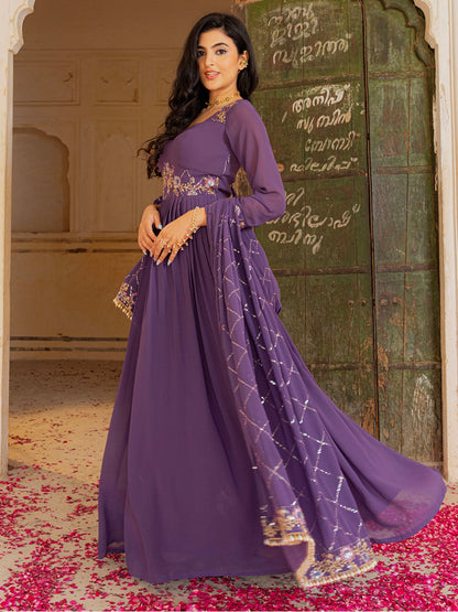 PREMIUM READYMADE GOWN DUPATTA SET