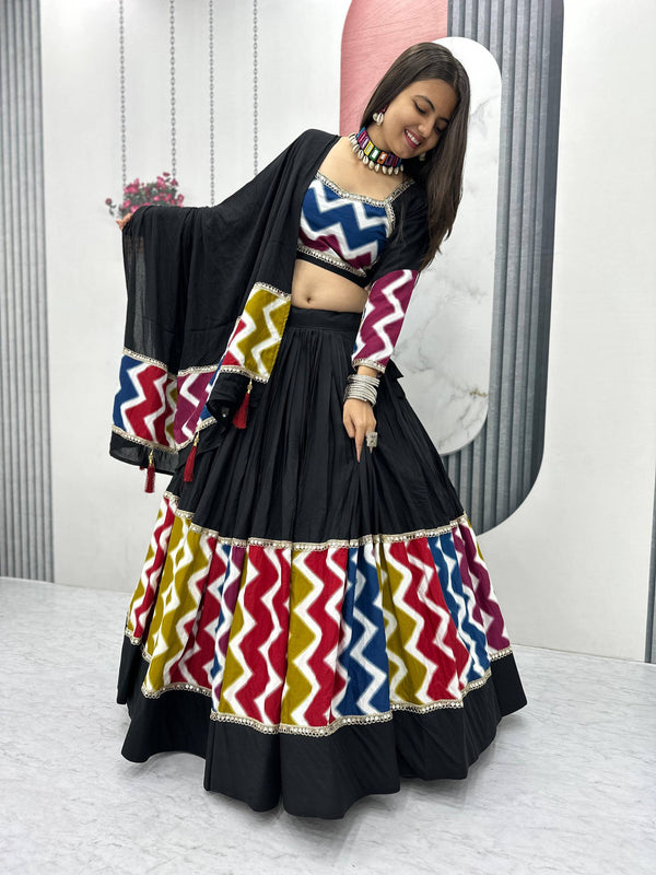NAVRATRI SPECIAL 6 METER FULLY FLAIR PURE COTTON LEHENGA CHOLI