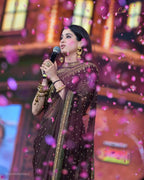 PREMIUM MOCHA EMBROIDERED DESIGNER SAREE