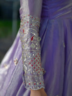 LAVENDER LUXE FENDY SILK ANARKALI GOWN SET