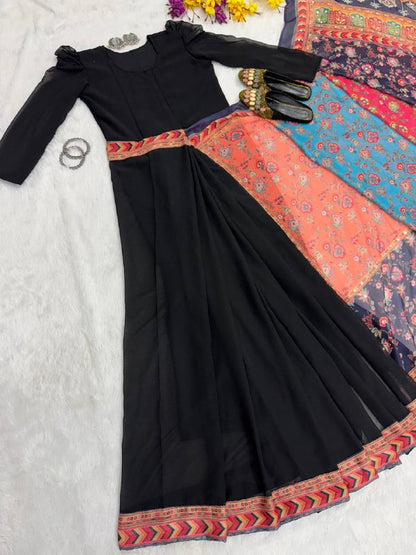 READY-TO-WEAR ZIP GOWN WITH RICH DIGITAL PRINT DUPATTA