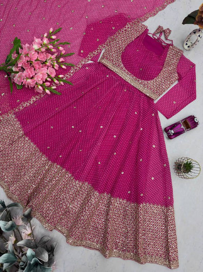 PINK COLOR PARTY WEAR LOOK DESIGNER GOWN
