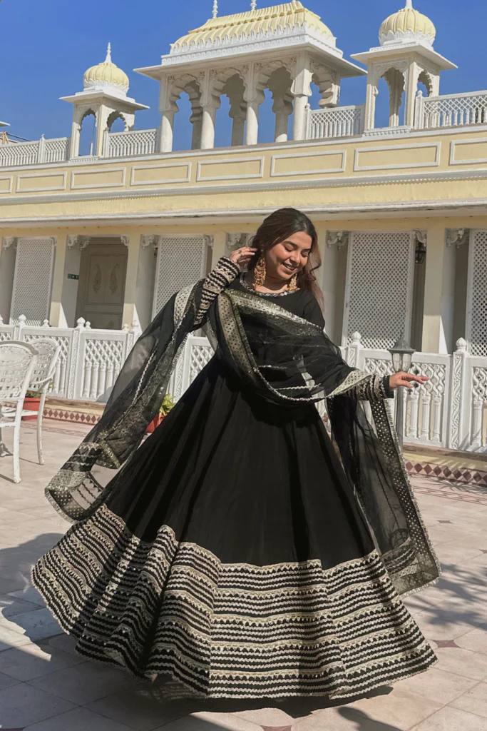 BLACK NOOR ANARKALI GOWN SET