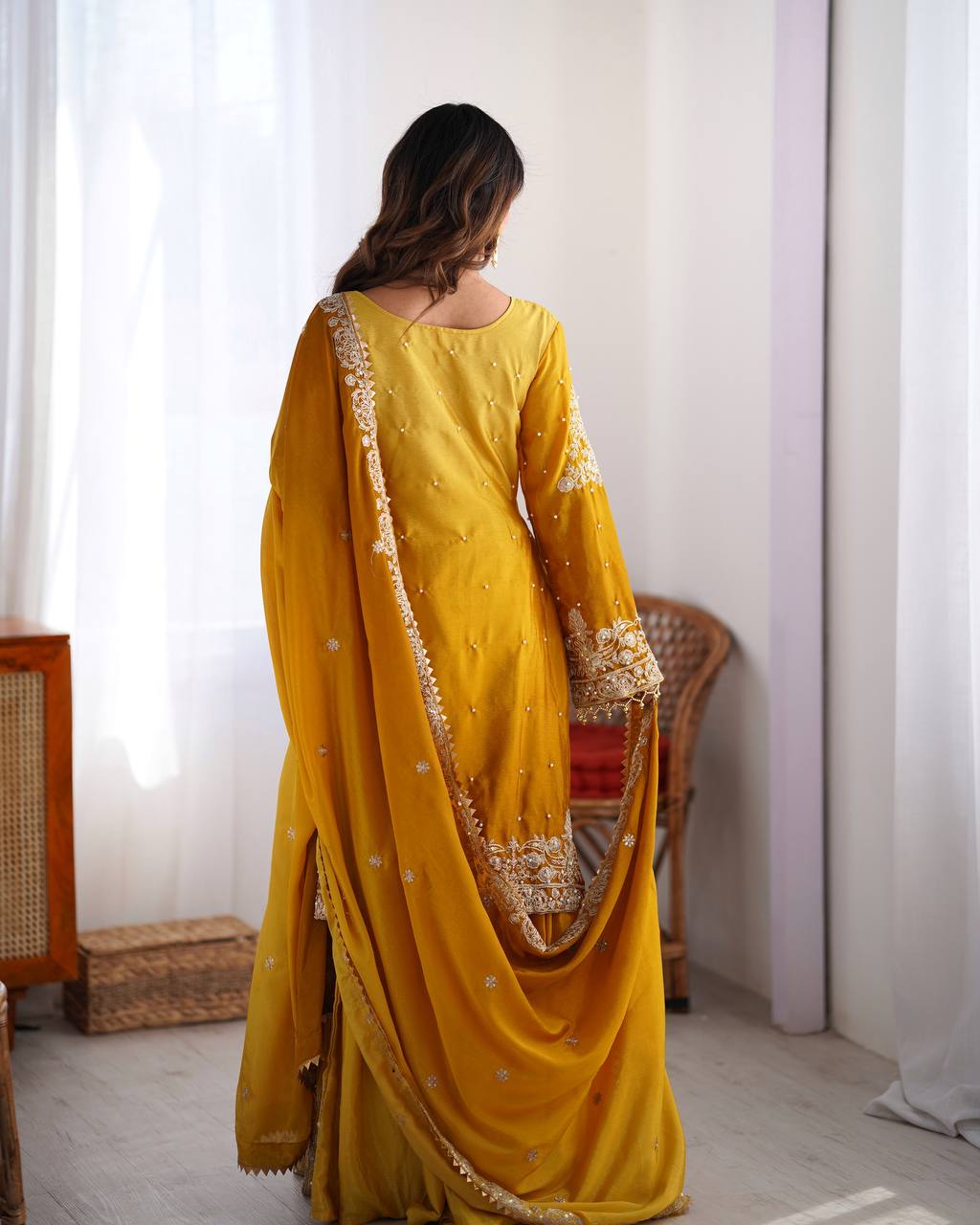 CARAMEL COLOR GRACEFUL DUAL SHADED SHARARA SETS