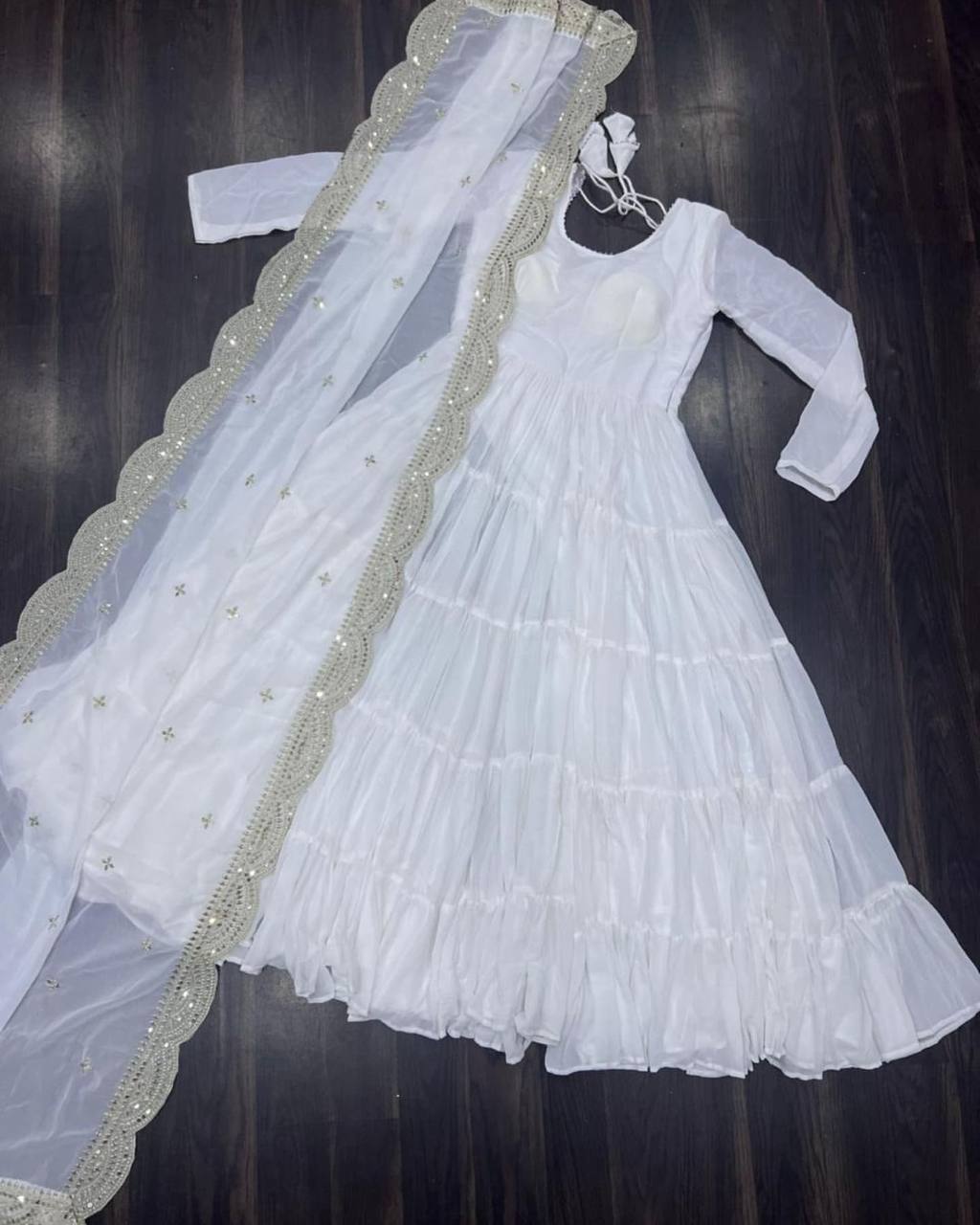 DESIGNER LOOK GEORGETTE BASE HEAVY EMBROIDERED GOWN WITH DUPATTA