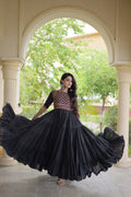 ESHANI NOIR GOTA PATTI & MIRROR WORK FULLY FLARED NAVRATRI GOWN