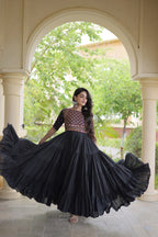 ESHANI NOIR GOTA PATTI & MIRROR WORK FULLY FLARED NAVRATRI GOWN