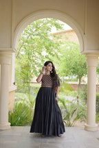 ESHANI NOIR GOTA PATTI & MIRROR WORK FULLY FLARED NAVRATRI GOWN