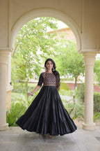 ESHANI NOIR GOTA PATTI & MIRROR WORK FULLY FLARED NAVRATRI GOWN