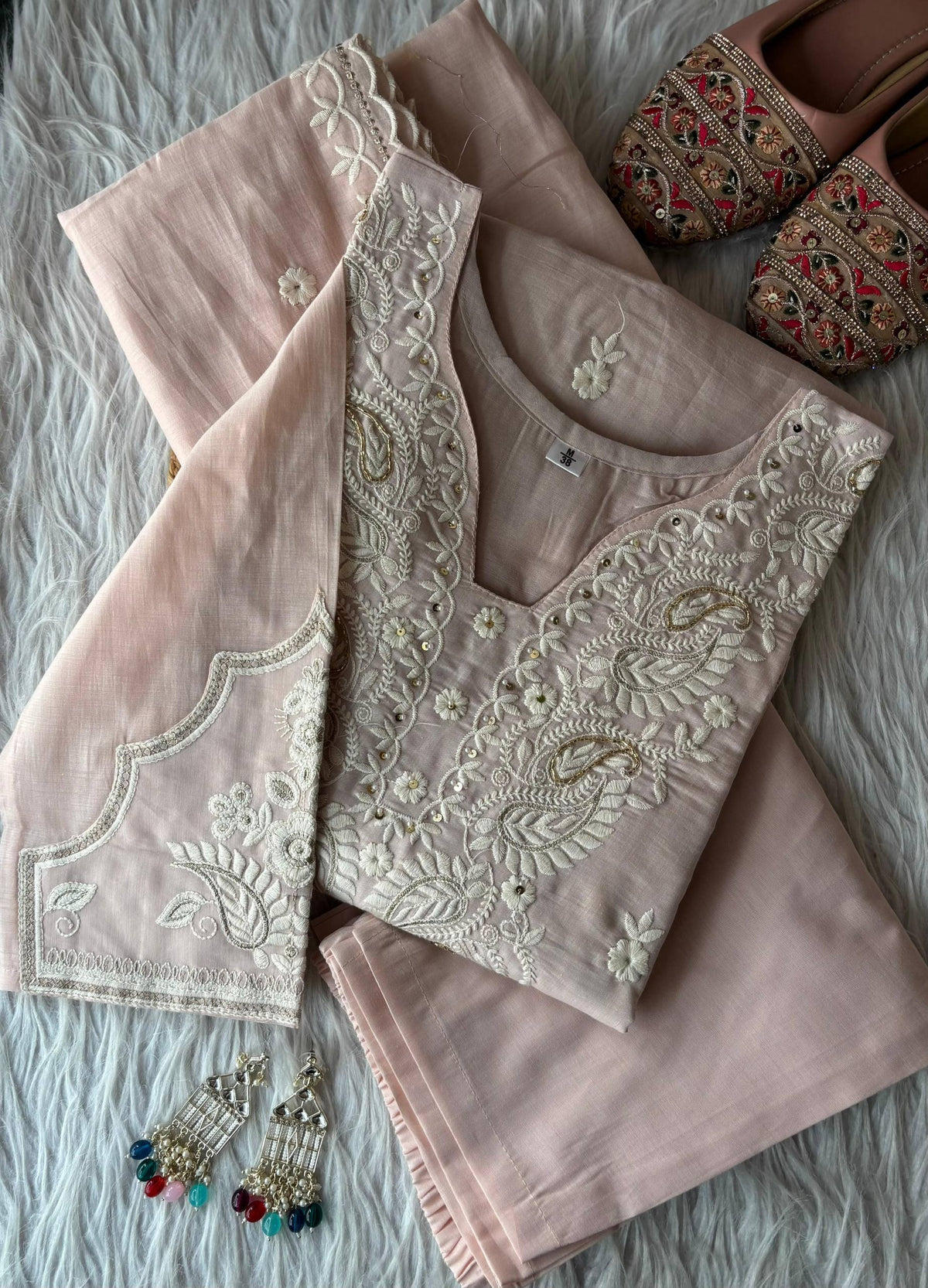 DESIGNER LOOK PURE MUL COTTON A-LINE ANARKALI SUIT SET