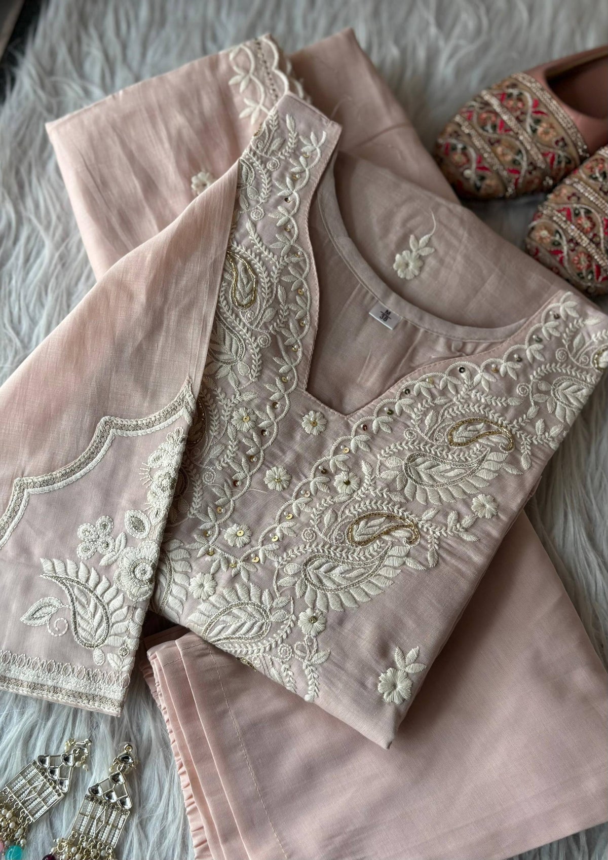 DESIGNER LOOK PURE MUL COTTON A-LINE ANARKALI SUIT SET