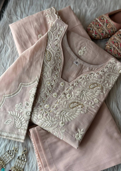 DESIGNER LOOK PURE MUL COTTON A-LINE ANARKALI SUIT SET