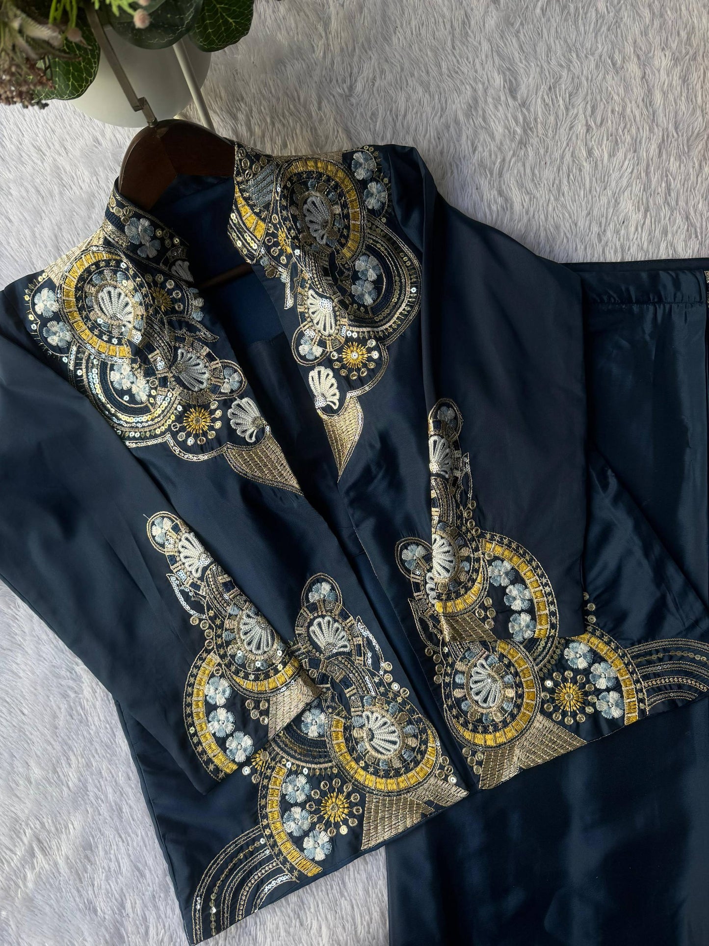 DESIGNER STYLE READY TO WEAR SAREE WITH BLAZER