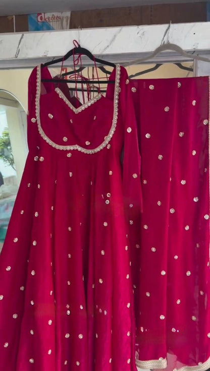 PREMIUM FESTIVE COLLECTION RIVAA ANARKALI SUIT SET OF 3