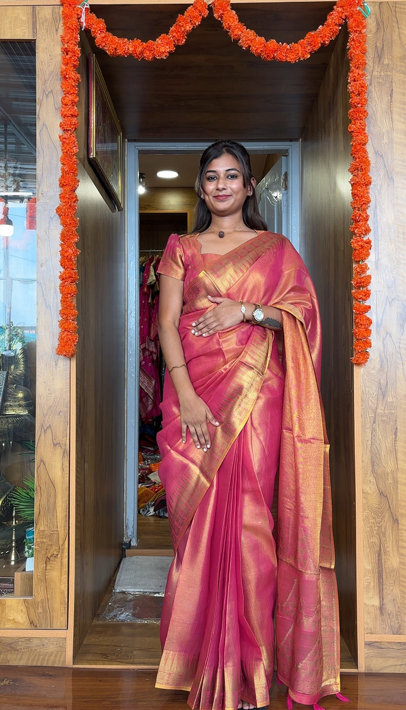 PREMIUM LINEN TISSUE SAREE