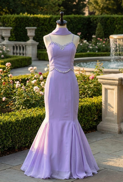 LAVENDER COLOR FISH CUT LEHENGA