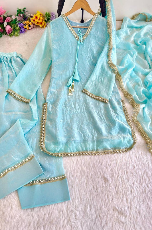 ICE BLUE FARSI STYLE SALWAR SUIT