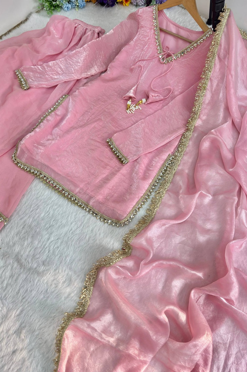 BABY PINK FARSI STYLE SALWAR SUIT