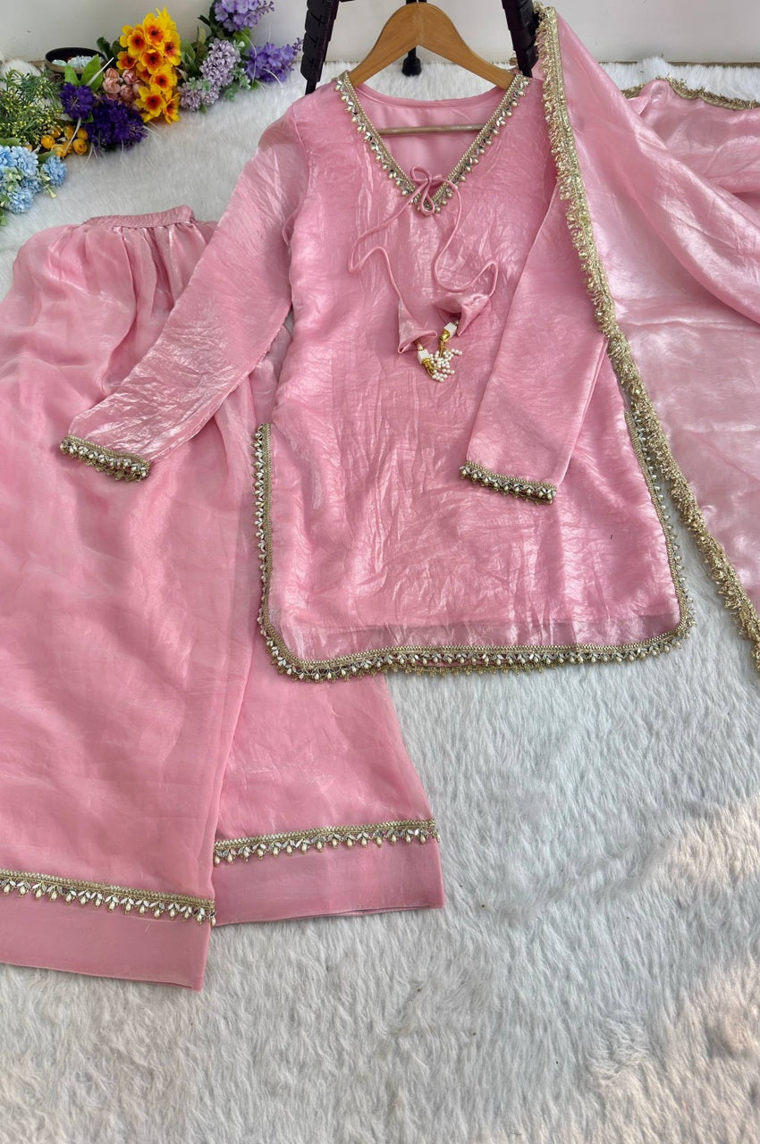 BABY PINK FARSI STYLE SALWAR SUIT