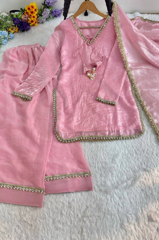 BABY PINK FARSI STYLE SALWAR SUIT