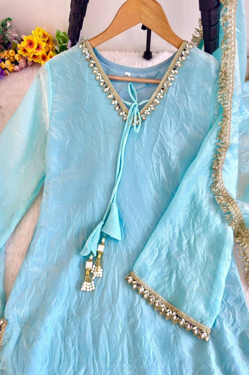 ICE BLUE FARSI STYLE SALWAR SUIT