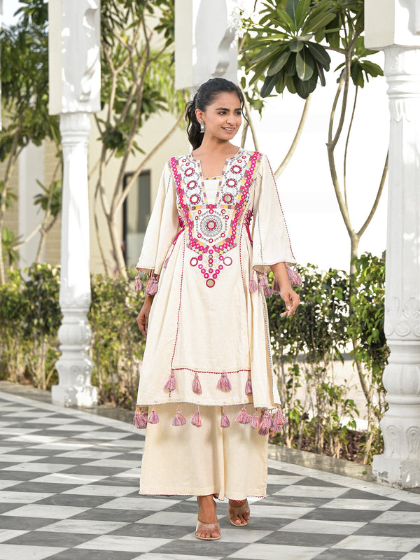 RAKHI SPECIAL PREMIUM KHADI COTTON DESIGNER LOOK CO-ORD SET