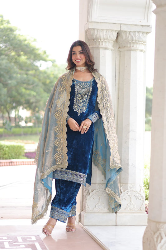 MORPEACH COLOR VELVET BASE SALWAR KAMEEZ