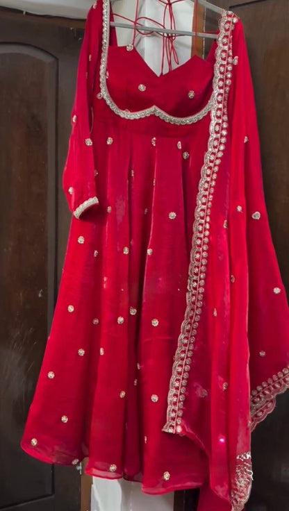 PREMIUM FESTIVE COLLECTION RIVAA ANARKALI SUIT SET OF 3