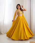 HALDI SPECIAL PURE SOFT FOX GEORGETTE BLOOMING FABRIC LEHENGHA CHOLI WITH FANCY BLOUSE FULLY STITCHED