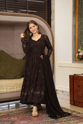 BLACK COLOR EMBROIDERED WORK GEORGETTE BASE ANARKALI SUIT SET OF 3