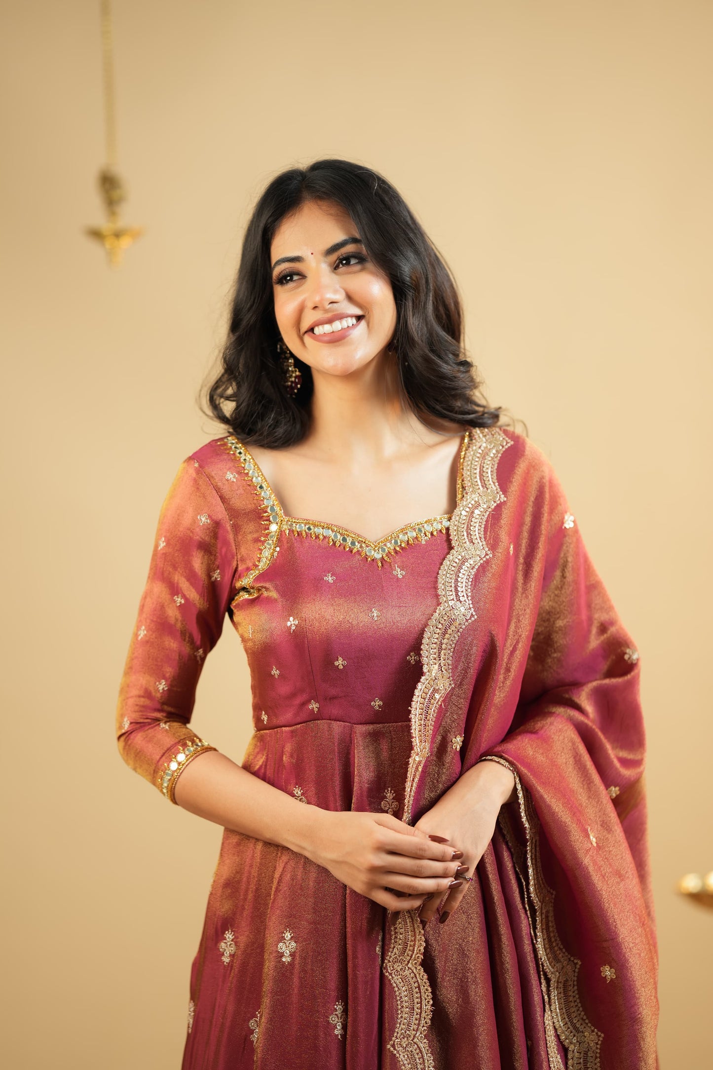 ELEGANT COSMO SILK ANARKALI PREMIUM SUIT SET OF 3