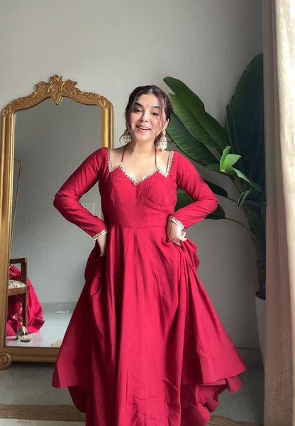 ROYAL MAROON COLOR FESTIVE SPECIAL ANARKALI SUIT SET