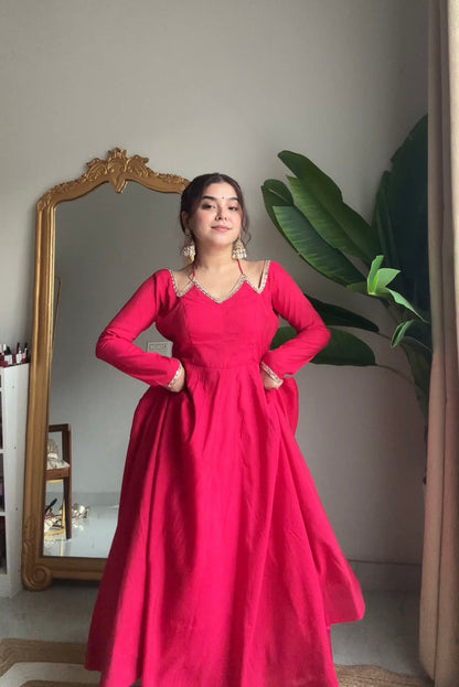 PINK COLOR FESTIVE SPECIAL ANARKALI SUIT SET