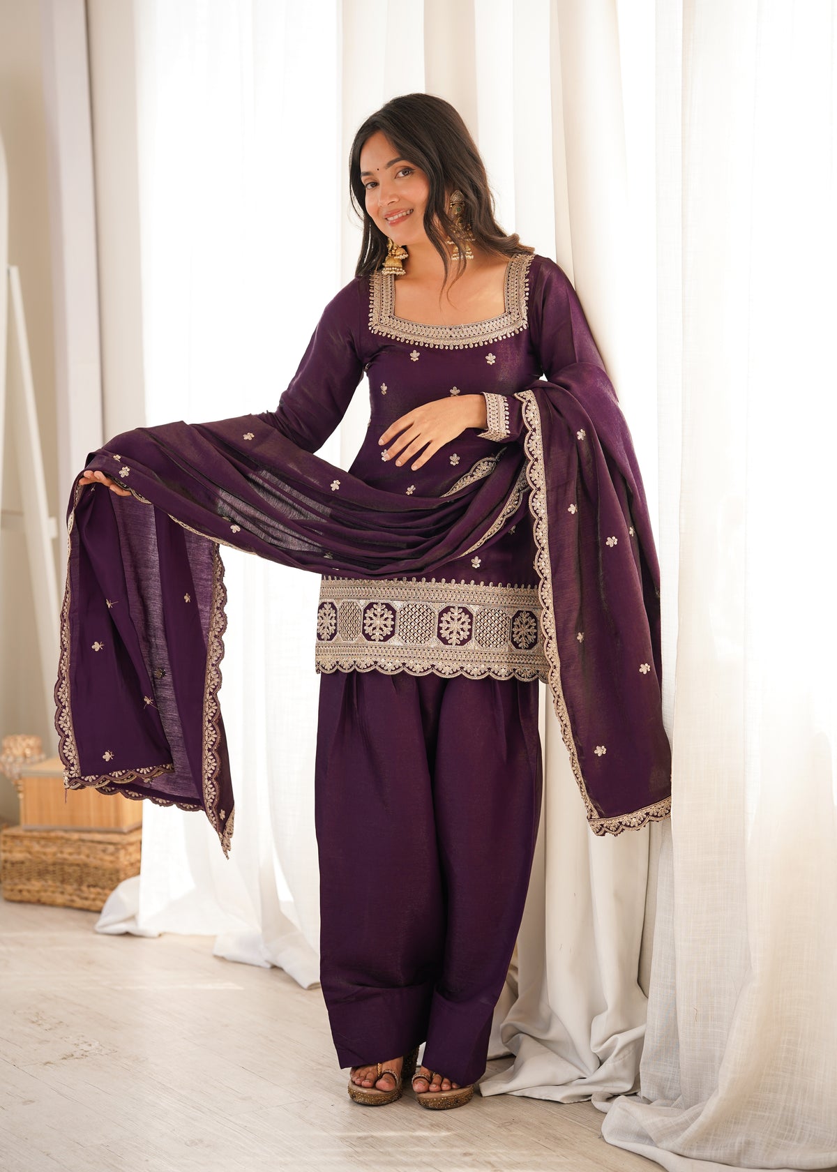 SHAHI JAMUNI DESIGNER FARSHI SALWAR SUIT SET