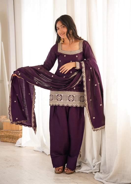 SHAHI JAMUNI DESIGNER FARSHI SALWAR SUIT SET