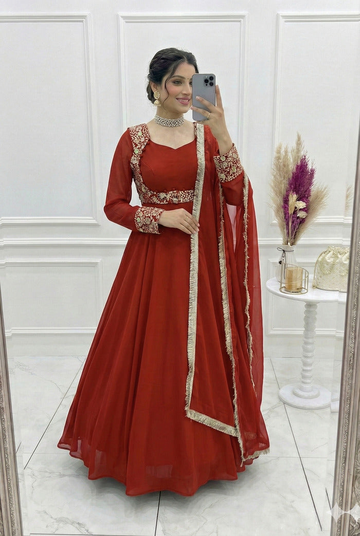 PREMIUM QUALITY HEAVY TRADITIONAL KOTI ANARKALI SUIT SET
