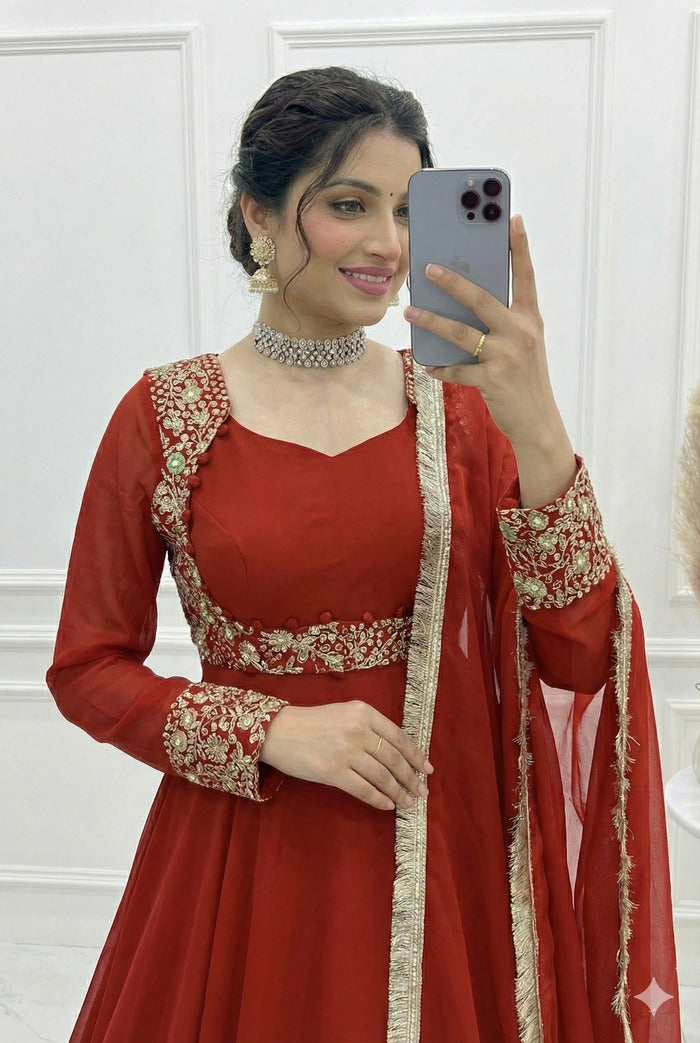 PREMIUM QUALITY HEAVY TRADITIONAL KOTI ANARKALI SUIT SET