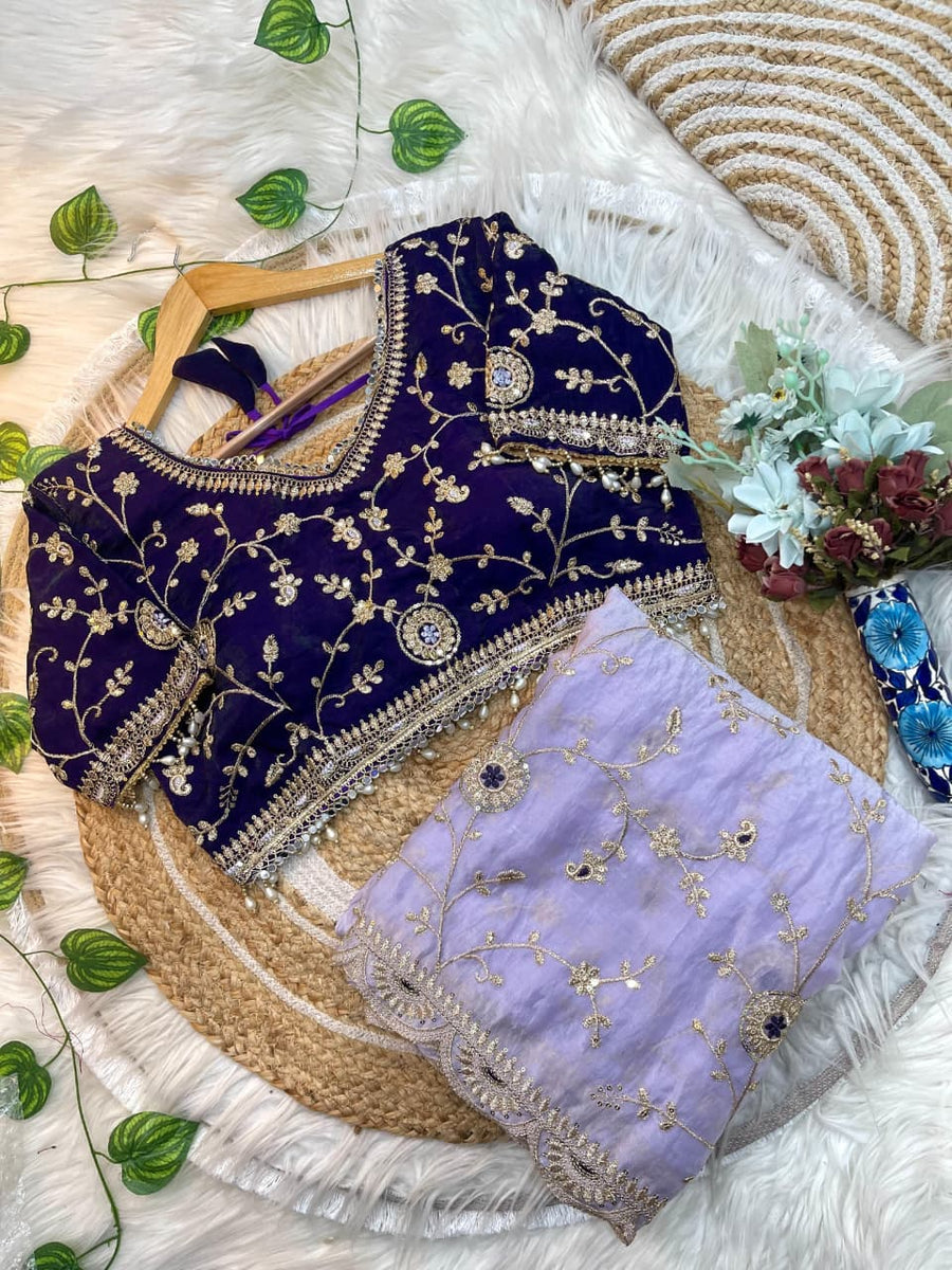SOFT ELEGENT RICH LOOK EMBROIDERY WORK SAREE