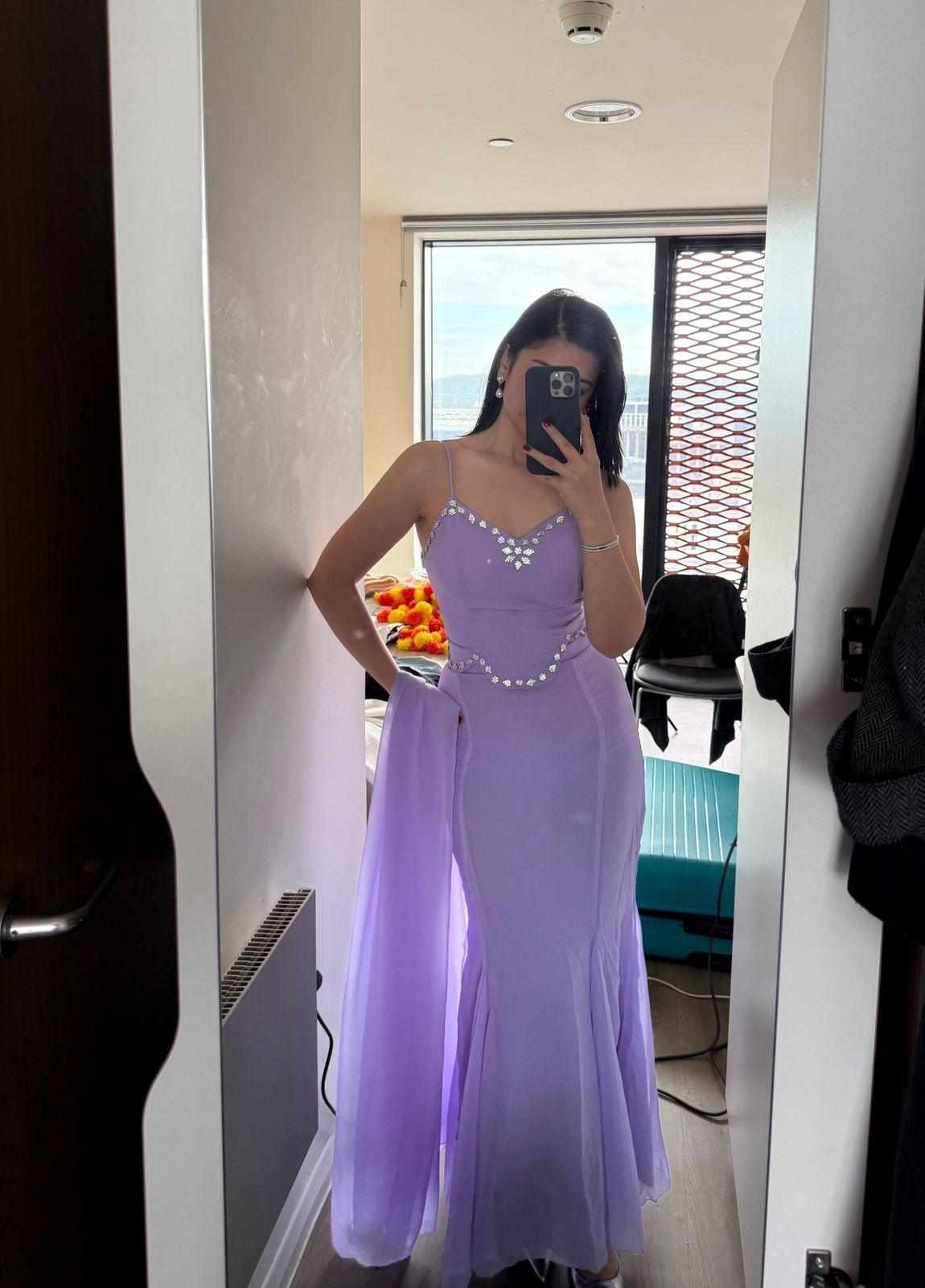LAVENDER COLOR FISH CUT LEHENGA