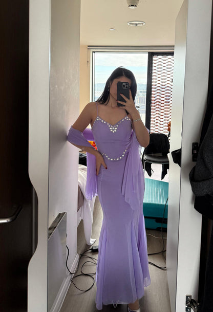 LAVENDER COLOR FISH CUT LEHENGA